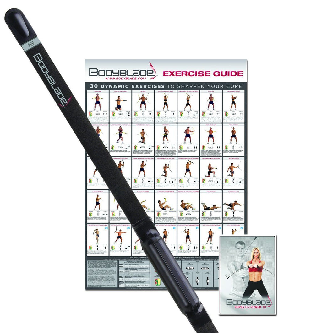 Bodyblade® Pro with wall chart and instructional video, black