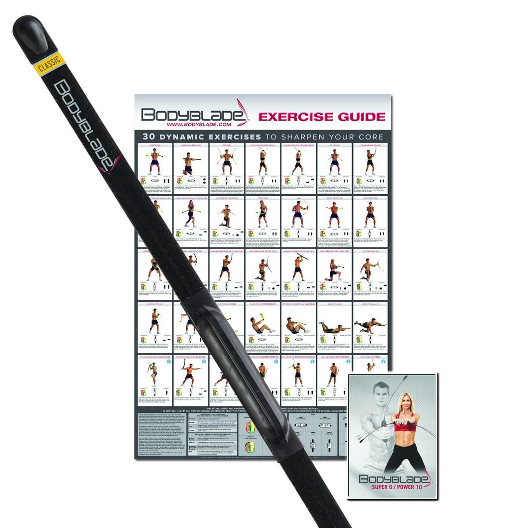 Bodyblade® classic with wall chart and instructional video, black