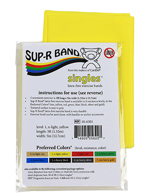Sup-R Band Latex Free Exercise Band 5-foot Singles
