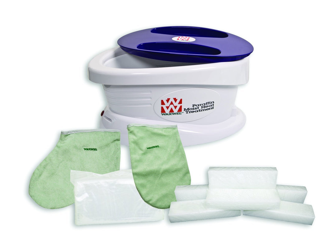 WaxWel® Paraffin Bath - Standard Unit Includes: 100 Liners, 1 Mitt, 1 Bootie and 6 lb Unscented Paraffin